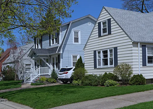 Aluminum siding house with fresh coat of paint