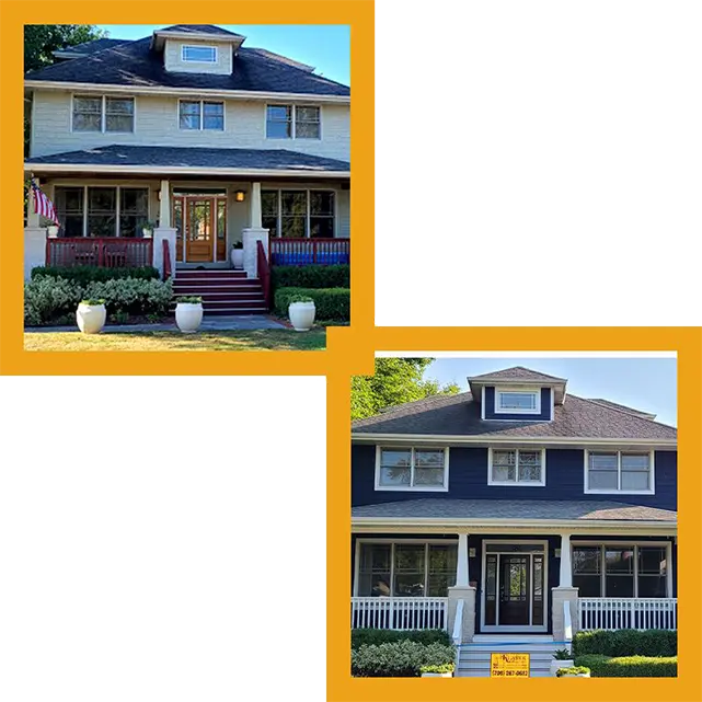 Hardie board siding project before and after by Klasek Painting